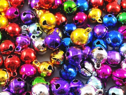 westeng 100 Craft Kits und Supplies Weihnachten Jingle Bells/klein Bunte Bell/Mini Bell/Tinkle Bell-10 mm - 6