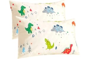 BABY AMABC Kinder Kissenbezug 40x60 cm - 2er-Pack 100% Baumwolle Kopfkissenbezug mit Umschlagverschluss - Baby Kleinkind Kissen Kissenbezüge für Kinderwagen, für Kinderbettwäsche
