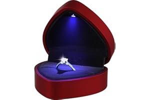 VOSAREA LED Ring Box Herzform Ring Schachtel Schmuckschatullen Geschenkbox für Hochzeit Verlobungsring Valentinstag