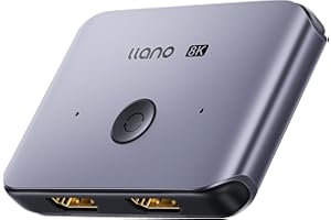 llano Przełącznik HDMI 8K 4K przy 120Hz, dwukierunkowy rozdzielacz przełącznika HDMI 2.1 obsługuje 8K przy 60 Hz, aluminiowy selektor przełączników do PS4/PS5 Xbox Roku Apple TV Fire Stick Sony TV