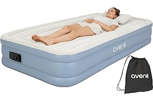 AVENLI Materasso Letto gonfiabile autogonfiabile singolo 191x99x33cm materassi autogonfiante per ospiti con pompa integrata superficie di sdraio alta e floccata per campeggio e casa