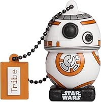 Tribe Star Wars 8 BB8 Clé USB 16 Go Fantaisie Pendrive USB Flash Drive 2.0 Originale Stockage Memoire, Idee Cadeau Figurine 3D, Stockage USB en PVC avec Porte-Clés
