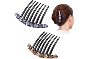 TAIHE Haarkamm Haarschmuck - 2 Stück Strass Zähne Haar Seitenkämme, Haarspange Kamm für Frauen Mädchen Geschenk, 2 Farben