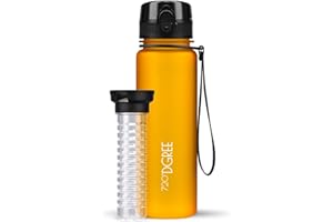 720°DGREE Gourde d'Eau 500ml “uberBottle“ +Fruit-Infuseur, softTouch - Sans BPA, Anti-fuite - Bouteille, water bottle idéale pour Enfants, École, Sport, Randonnée, Camping, Université, Voyage, Travail