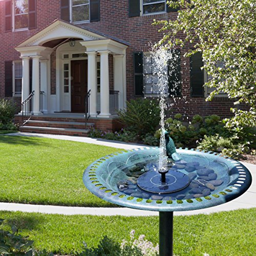 Hiluckey Solar Brunnen pumpe mit 1.4W Monokristalline Solar Panel Freie stehende Brunnen und pumpe für Gartenteich,Vogel-Bad, Fisch-Behälter, kleiner Teich - 2