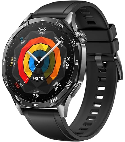 HUAWEI WATCH GT Sport Black Rubber Graphite Black Sport Strap FTN