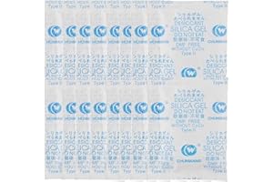 SZFANYANGXUAN 50G x 16 Packs Silica Gel Desiccant Bags, High Capacity Moisture Absorber Sachets for Food, Clothes, Storage, Books, Medicine, Electronics, and More