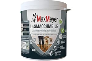 MAXMEYER PITTURA MURALE PER INTERNI, PER PARETI SENZA MACCHIE, LA SMACCHIABILE BIANCA 0,75 L