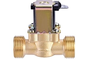 TICFOX Samfox 24V Electrovanne 3/4" DC 24V Normalement Fermé En Laiton Électrique Electrovanne pour Le Contrôle de L'eau Vannes de Commutation de Débit pour Le Contrôle de L'eau