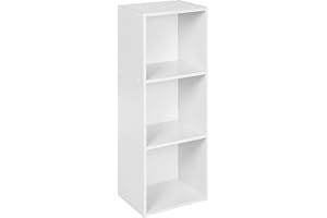 URBNLIVING ® 1, 2, 3, 4 Tier Wooden Shelving Bookcase Storage Wood Shelf Unit (3 Tier, White)