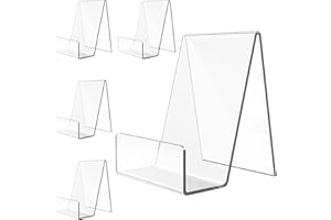 CRIVEPLE Porte-livres en Acrylique,5 Pièces Présentoirs de Livre en Acrylique,Supports de serre-livres en plastique, Supports de Marchandises pour Afficher des Photos, des livres, des cahiers.