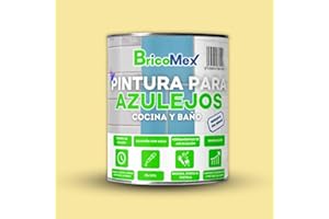 BRICOMEX Pintura para Azulejos con Acabado Brillante, Durabilidad, Económica, Fácil Aplicación, Resistente al Agua (750 ML, AMARILLO)