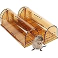 MAKINGTEC 2PCS Humane Mouse Trap, CaptSure Smart Mice Catcher Reusable Rodent Traps Small Mice Capturer Harmless Mice Control Live Catch and Release, Easy to Set and Reusable, Safe for People and Pets