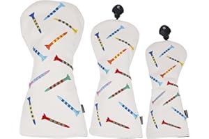 Andux PU strisce Tees Modello 3 Pacco/set Golf 460cc Driver Fairway Woods Club testa Copre