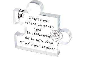 LOHENYOR Idee Regalo Donna Uomo Natale, Puzzle A Blocchi in Acrilico Inciso, San Valentino per Lui Lei Regalo Compleanno per Fidanzata Fidanzato Marito Moglie Coppia Sorella Amica