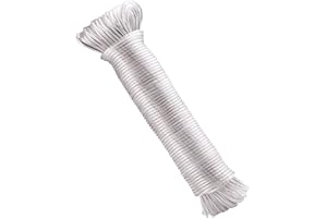 GZBtech 30m/100ft Clothes line for Outside Drying,Heavy Duty Extra Strong Washing Lines Rope with Steel Core & White PVC Cover, Rust-proof and Waterproof Laundry Line Outdoor Garden-Transparent