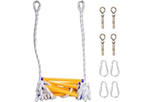 PEESHON Échelle de Corde 5 m, Échelle de Sécurité Ignifuge Portable, Échelle de Secours en Nylon, Capacité de Charge 200 kg, pour Fenêtre, Balcon, Cabane dans Les Arbres, Sauvetage en Extérieur