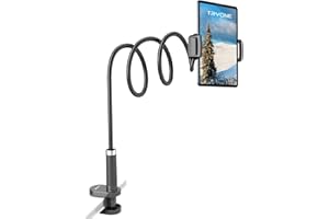 TRYONE Support Tablette Lit, réglable en col de Cygne pour iPad Pro 12.9, 10.5, 9.7, iPad Air Mini, Switch, Galaxy Tab, Huawei Mediapad, Autres tablettes, Longueur Totale 100 cm.