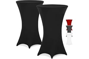 Detex Juego de 2 Fundas para Mesa de pie, diámetro de 60-65, diámetro de 70-75, diámetro de 80-85 cm, selección de Colores, elástico, Zona de pie Reforzada, diámetro de 60-65 cm, Color Antracita
