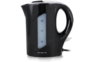 Emerio Vattenkokare, 1,0 liter, 900 watt, vattennivåindikator, BPA-fritt, torrgåsskydd, upplyst på/av-brytare, perfekt för he