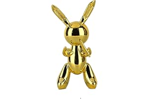 SHENGTIAN Carino palloncino coniglio statua resina galvanica ravanello coniglio animale ornamenti casa animali decorazioni morbide decorazioni da tavola regali di compleanno luce stile di lusso (oro, 21 cm)