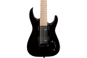 Jackson JS22-7 DKA-M Dinky, Sonderedition, 7-saitige E-Gitarre mit Hochglanzfinish, Ahorn-Griffbrett, kraftvollen Humbuckern und aggressivem Sound, für Metal, Djent und Rock, in Hochglanzschwarz