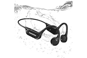 MANKIW Kopfhörer Schwimmen, Knochenschall Kopfhörer Bluetooth 5.4, IPX8 Wasserdicht kopfhörer, 32G-Speicher Unterwasser-Kopfhörer mit MP3-Player für Schwimmen,Laufen