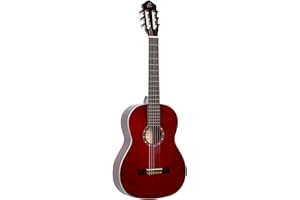 Ortega Guitars 4/4 Konzert Gitarre – Family Series – Inklusive Gig Bag – Fichte, Mahagoni, Rot (R121WR)