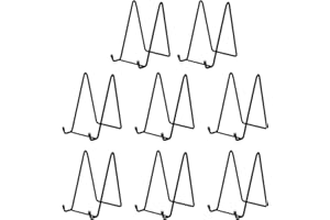 BATINO 8 Pack Plate Stands for Display, 6 Inch Plate Holder Display Stand, Metal Frame Holder Stand, Black Iron Easel Plate Holder Display Stands for Picture, Decorative Plate, Book, Photo Easel