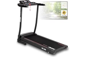 FITFIU Fitness MC-100 - Tapis de Course Pliable, Vitesse jusqu'à 10km/h, Surface de Course 40x110cm, Puissance 600w, écran LED, Poids Max. 100kg, Inclinaison et connectivité avec KINOMAP