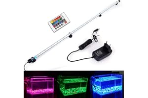 MLJ Acuario LED Iluminación, Iluminación LED para Acuarios Plantados Lámpara LED para Peceras Resistente al Agua Luz para (Deutschland Lagerhaus) (112cm, RGB)