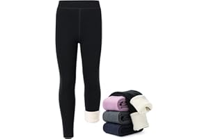 PLIKSUVER Thermoleggins für Mädchen Dicke Gefütterte Thermo Leggings Winter Baumwolle Warm Hosen für Kinder und Kleinkinder