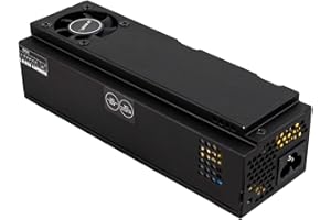 UNYKAch Fuente de Alimentación ITX 150W, Consumo Inferior a 0,5W, Potencia Nominal 150W, Alto Rendimiento, Ventilador de 40 mm, Conector Sata, 20 + 4 Pines, Molex