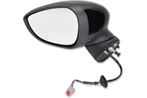 JSKAPA Side Wing Mirror Indicator Light Cover Fit For Ford Fiesta MK7 2008 2009 2010 2011 2012 Passenger Side Near Side (BLACK, Left Side)