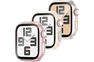 JDBLHM 40mm Case for Apple Watch SE 3(2025)/SE 2/SE/Series 6/5/4 with Tempered Glass Screen Protector,Slim Face Cover and Protective Bumper for iwatch 40 mm,3 Packs