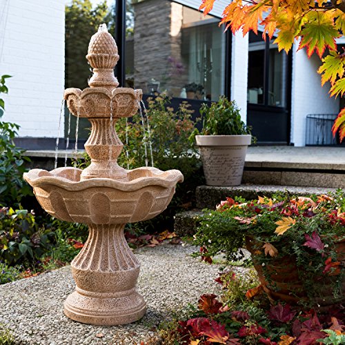 STILISTA® Steinoptik Gartenbrunnen Modell METIS, 58 x 58 x 102 cm, inkl. Pumpe - 3