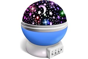 Moredig Proyector Estrellas Infantil, Proyector Bebe con 360° Rotación y 8 Modos Iluminación, Lampara Proyector Estrellas para Habitación, Regalos para Niños, Negro Niña