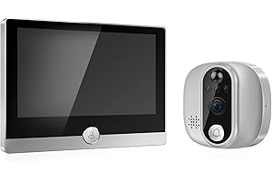 Jeatone Spioncino Digitale Wifi,Spioncino Elettronico con Monitor 4,3" Pollici,Occhiello Porta con Telecamera,Visione Notturna,Rilevamento Movimento PIR, Audio Bidirezionale,158 °Grande Angolo