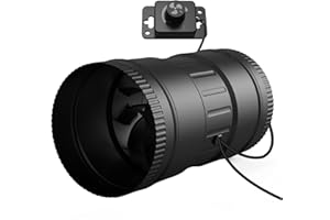 Brogachy Ventilatore tubolare regolabile da 100 mm, ventilatore 170 m³/h, ventilatore di scarico con regolatore di aggiornamento, per bagno, giardino d'inverno, serra, tenda da terra, cantina, garage