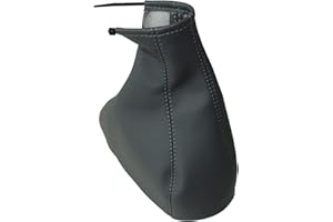 AERZETIX: Funda para palanca de cambios de piel sintética con costuras de colores variables (gris oscuro)