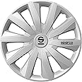 Sparco Set of 4 hubcaps 15’. Model Milano Silver. Sporty design for your car rims. Strong and durable construction.