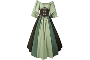 HUyydza Feynman - Robe Femme médiévale, à Manches Trompette - Reine Victorienne - Robe Maxi, de Renaissance Gothique - Costume de Carnaval, Halloween, Fête, Princesse