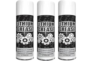 ELITO HOME & GARDEN 3 x 300ml Lithium Easy Grease Spray Can Aerosol White Multi Purpose Protects & Lubricates