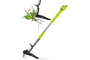 YISSVIC Mechaniczny ściągacz do chwastów ze stali nierdzewnej, 4 pazury i nożny, teleskopowe narzędzie do usuwania korzeni, ręczne narzędzie do chwastów do ogrodu, zielony