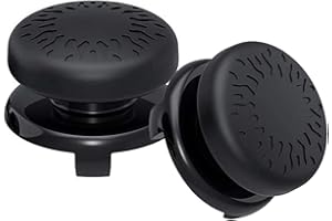 TEUVO Thumb Grips for PS4 Controller and for PS5 Controller Thumbsticks, 2 Pcs Silicone Thumb Stick Grips Cap, Improving Aiming and Control Accuracy Reduce Thumb Fatigue, Black