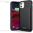 Feob Battery Case for iPhone 11/XR (6.1inch),Upgraded 7500mAh Slim Portable Charger Case Cover,External Battery Pack Charging Case with Tempered-Glass Screen Protector for iPhone 11/iPhone XR (Black)