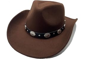 Willheoy Cowboy Hat for Women Western Hat for Men Cowboy Felt Hat Adjustable Outdoor with Shapeable Brim