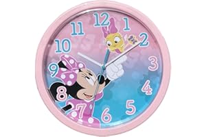 CARTOON Orologio parete analogico Minnie Disney per bambini 25 cm per cameretta stanza dei giochi