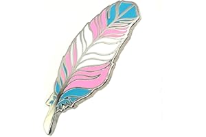 SNS COMPONENTS Feather Trans Pride Positive Good Vibes LGBT transseksualny metalowa emaliowana przypinka odznaka, Metal