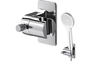 VCUMTER Soporte Cabezal de Ducha, Soporte Ducha Universal, Ajustable Sujeta Alcachofa Ducha, Soporte de Ducha Giratorio 360°, Fuerza Súper Adhesiva, Soporte Ducha para Accesorios de Baño